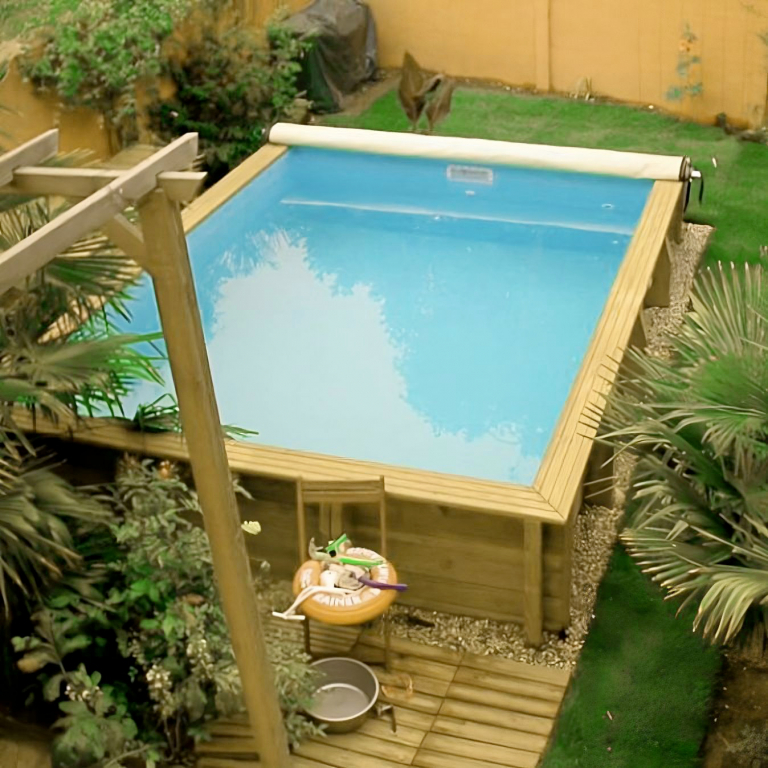 Piscine kit bois carrée 2x2 m - Hauteur de bassin 150 cm