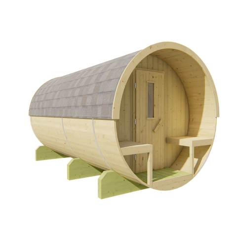 Sauna d'extérieur Tonneau | 4 places | Poêle au choix | Ø215 x 400