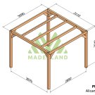 Pergola bois autoportante Alicante – 9 m2 - Maderland