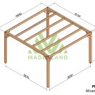 Pergola bois autoportante Alicante – 16 m2 - Maderland