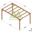 Pergola bois autoportante Alicante – 15 m2 - Maderland