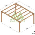 Pergola bois autoportante Alicante – 20 m2 - Maderland