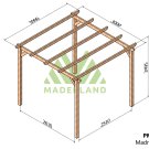 Kit pergola en bois massif traité autoclave Madrid - 300x300 cm – Maderland