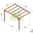 Pergola en bois terrasse adossée Burgos - 400x300 cm – Maderland