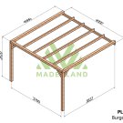 Pergola en bois terrasse adossée Burgos - 400x400 cm – Maderland