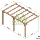 Pergola en bois terrasse adossée Burgos - 500x300 cm – Maderland