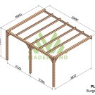 Pergola en bois terrasse adossée Burgos - 500x400 cm – Maderland