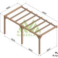 Pergola en bois terrasse adossée Burgos - 600x300 cm – Maderland