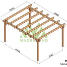 Pergola en bois autoportante Marsella – 500x400 cm - Maderland