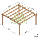 Pergola en bois autoportante Marsella – 500x500 cm - Maderland