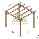 Pergola en bois autoportante Linares – 300x300 cm - Maderland