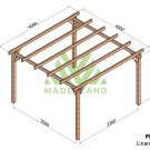 Pergola en bois autoportante Linares – 400x400 cm - Maderland