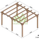 Pergola en bois autoportante Linares – 500x400 cm - Maderland