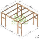 Pergola en bois autoportante Granada – 500x400 cm - Maderland