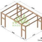 Pergola en bois autoportante Granada – 600x400 cm - Maderland