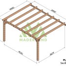 Pergola en bois terrasse adossée Sevilla - 500x400 cm – Maderland