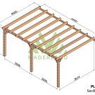 Pergola en bois terrasse adossée Sevilla - 600x400 cm – Maderland
