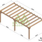 Pergola en bois terrasse adossée Sevilla - 800x400 cm – Maderland