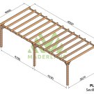 Pergola en bois terrasse adossée Sevilla - 900x400 cm – Maderland