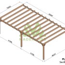 Pergola en bois terrasse adossée Sevilla - 900x500 cm – Maderland