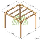 Pergola en bois autoportante Santander – 300x300 cm - Maderland