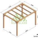Pergola en bois autoportante Santander – 400x300 cm - Maderland