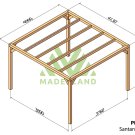 Pergola en bois autoportante Santander – 400x400 cm - Maderland