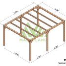 Pergola en bois autoportante Santander – 500x400 cm - Maderland