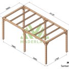 Pergola en bois autoportante Santander – 600x300 cm - Maderland