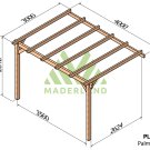 Pergola en bois terrasse adossée Palma - 400x300 cm – Maderland