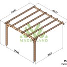 Pergola en bois terrasse adossée Palma - 400x400 cm – Maderland