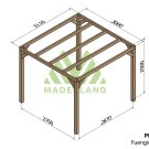 Pergola en bois autoportante Fuengirola – 300x300 cm - Maderland