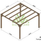 Pergola en bois autoportante Fuengirola – 400x400 cm - Maderland