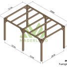 Pergola en bois autoportante Fuengirola – 500x300 cm - Maderland