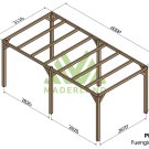 Pergola en bois autoportante Fuengirola – 600x300 cm - Maderland