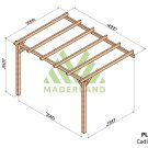 Pergola en bois terrasse adossée CÁDIZ – 400x300 cm - Maderland