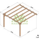 Pergola en bois terrasse adossée CÁDIZ – 400x400 cm - Maderland