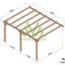 Pergola en bois terrasse adossée CÁDIZ – 500x400 cm - Maderland