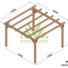 Pergola bois autoportante Valencia – 400x400 cm - Maderland