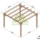 Pergola bois autoportante Sitges – 400x400 cm - Maderland