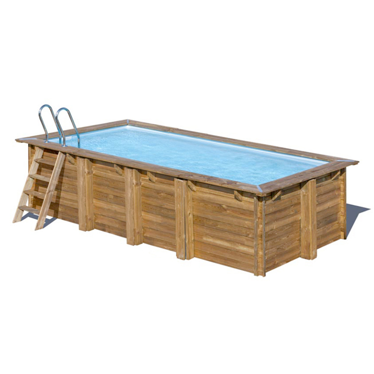 Piscine en bois rectangulaire en kit Mango – 618 x 320 cm H 1,33 m – Sunbay  GRÉ - Happy bois - Le spécialiste des piscines hors sol en bois