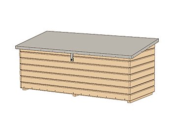 Coffre de rangement extérieur en bois traité – 188 x 78 x 70 cm - Happy bois  - Le spécialiste des piscines hors sol en bois