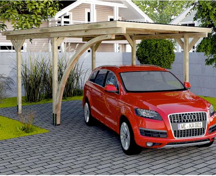 Abri de voiture en bois carport 606 – 3 x 5 m -  Weka