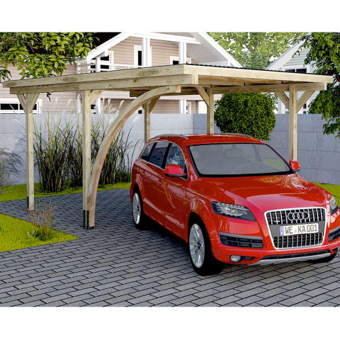 Abri de voiture en bois carport 606 – 3 x 5 m -  Weka