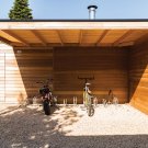 Carport en bois exotique Iroko autoportant de 15 à 30 m2 