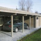 Carport adossé en bois Modern avec local intégré – GARDIVAL