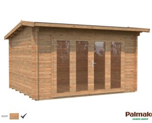 Abri de jardin en bois Ines 4,1 x 3,2 m – Palmako - Traitement par bain marron