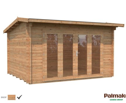 Abri de jardin en bois Ines 4,1 x 3,2 m – Palmako - Traitement par bain marron