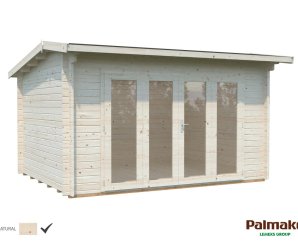 Abri de jardin en bois Ines 4,1 x 3,2 m – Palmako - Traitement par bain blanc translucide