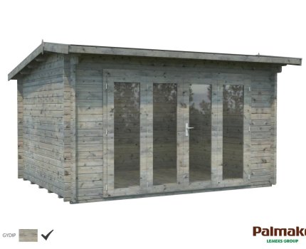 Abri de jardin en bois Ines 4,1 x 3,2 m – Palmako - Traitement par bain gris